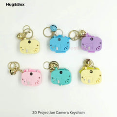 Camera Projection Keychain – Cute Cartoon Projector Keyring with Light & Image Display - Hug&Box
