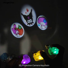 Camera Projection Keychain – Cute Cartoon Projector Keyring with Light & Image Display - Hug&Box