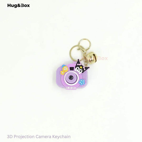 Camera Projection Keychain – Cute Cartoon Projector Keyring with Light & Image Display - Hug&Box
