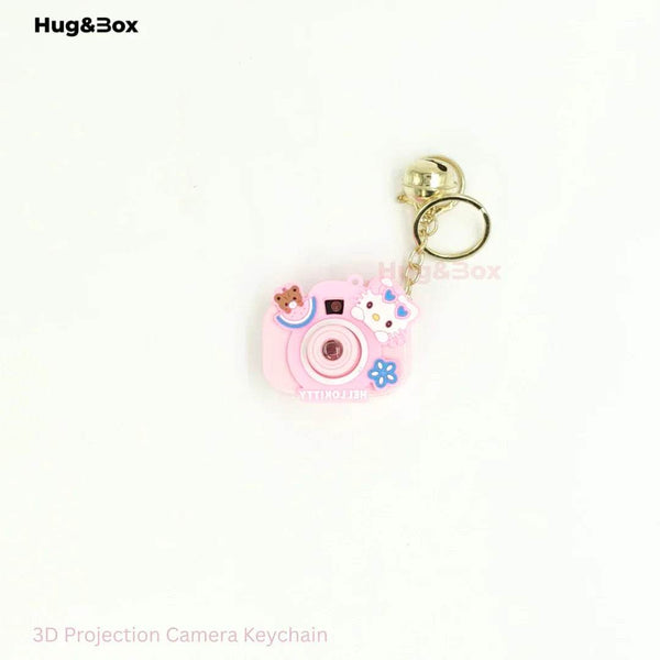 Camera Projection Keychain – Cute Cartoon Projector Keyring with Light & Image Display - Hug&Box