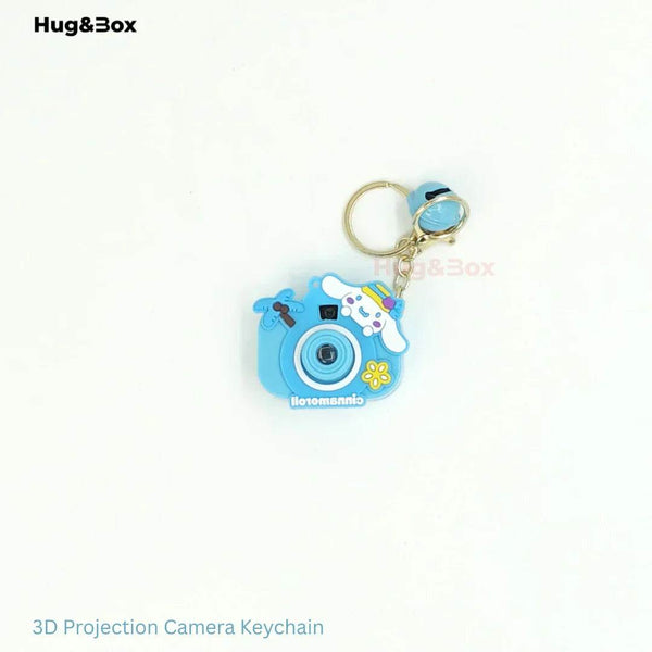 Camera Projection Keychain – Cute Cartoon Projector Keyring with Light & Image Display - Hug&Box