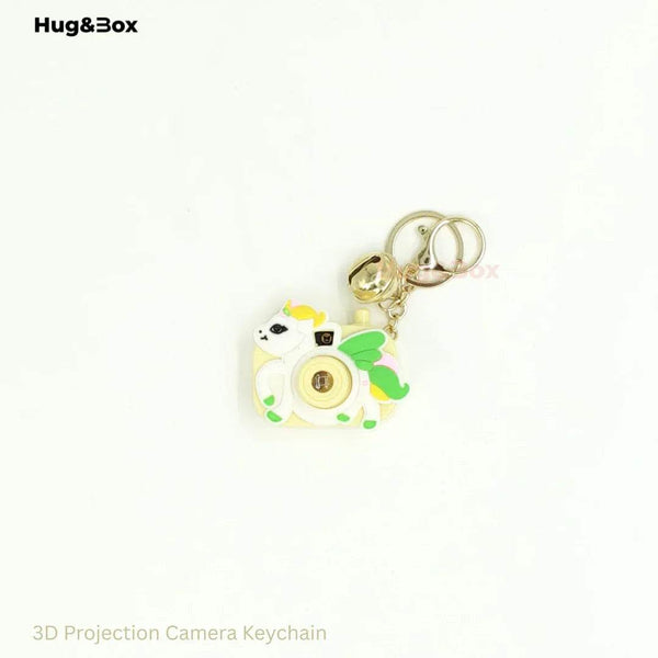 Camera Projection Keychain – Cute Cartoon Projector Keyring with Light & Image Display - Hug&Box