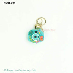 Camera Projection Keychain – Cute Cartoon Projector Keyring with Light & Image Display - Hug&Box