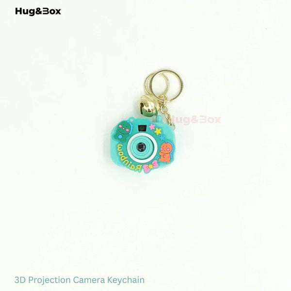 Camera Projection Keychain – Cute Cartoon Projector Keyring with Light & Image Display - Hug&Box